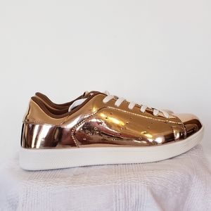 NEW shiny copper/rose gold sneakers